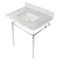 Fauceture KVPB3022M8SQ1 30" Console Sink with Brass Legs (8-Inch, 3 Hole), Marble White/Polished Chrome KVPB3022M8SQ1 - alternate 1